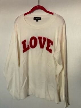 33 Degrees LOVE Crewneck Sweatshirt NWT